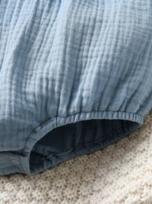 Bebé Body con bordado floral ribete con fruncido - Azul - Ver 6