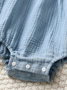 Bebé Body con bordado floral ribete con fruncido - Azul - Ver 7