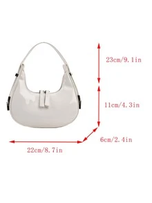 Minimalist Hobo Bag - White - View 5