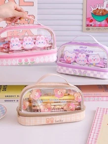1pc Cartoon Graphic Pencil Bag - Multicolor - View 1