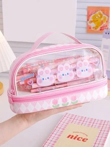 1pc Cartoon Graphic Pencil Bag - Multicolor - View 3