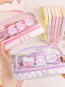 1pc Cartoon Graphic Pencil Bag - Multicolor - View 4