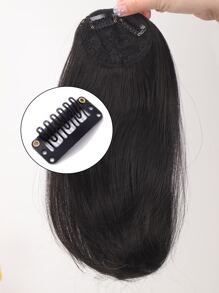Short Straight Synthetic Hair Bangs - Black - View 6