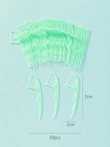 Complete Clean Dental Floss , 50pcs Plastic Mint Teeth Dental Floss Travel - Green - View 4