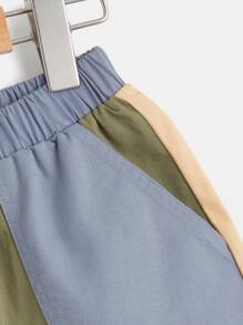 SHEIN Boys Colourblock Slant Pocket Shorts - Multicolor - View 4