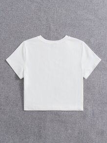 Jelisart Sunglasses & Slogan Graphic Crop Tee