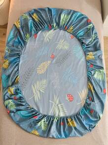 Họa Tiết Lá Trang Bị Tấm Vải Hiện Đại Trang Bị Tấm Cho Giường Tất Cả Các Mùa - Màu xanh lam - Xem 4