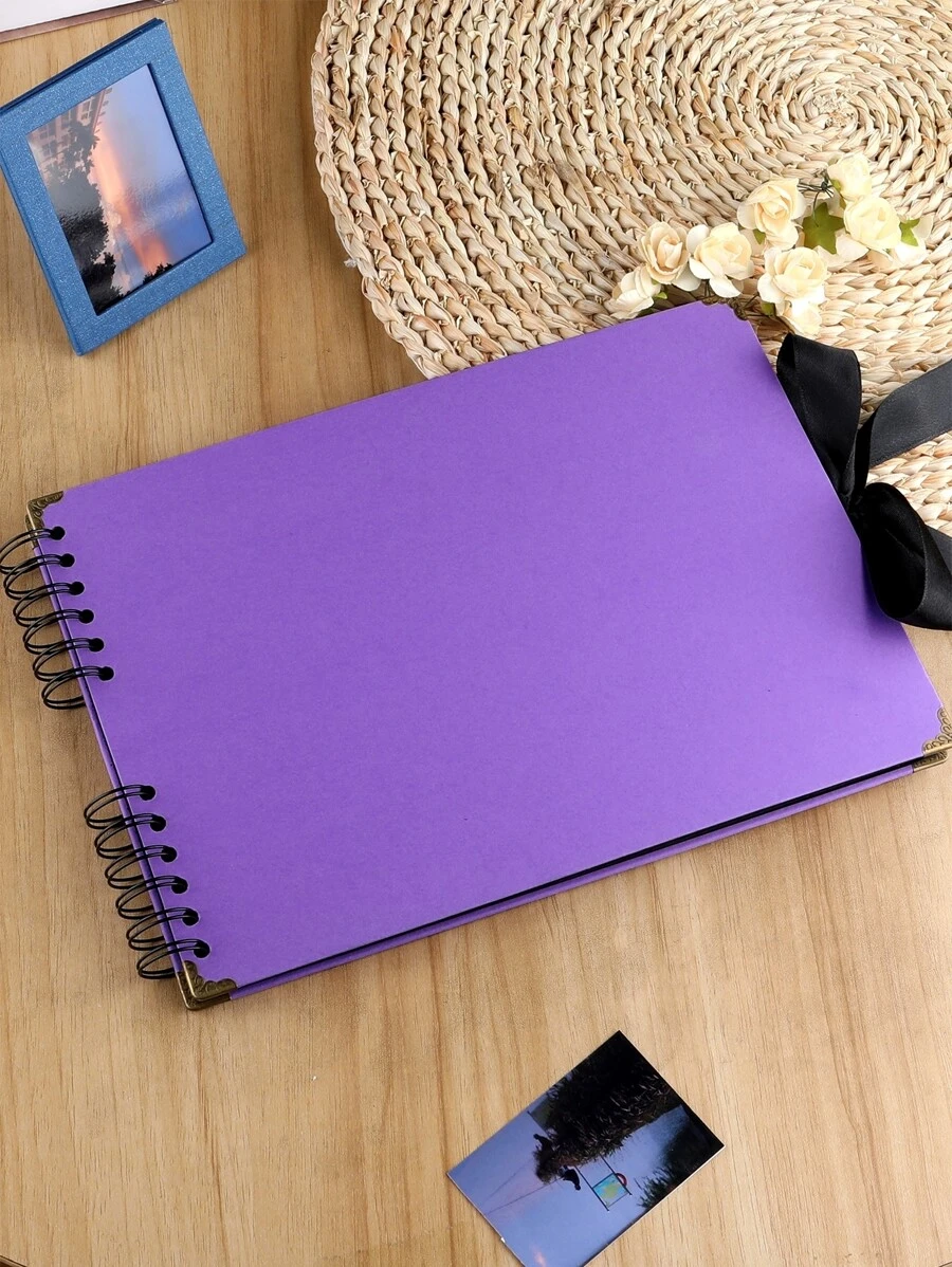 1pc Solid Photo Album - Purple - View 1