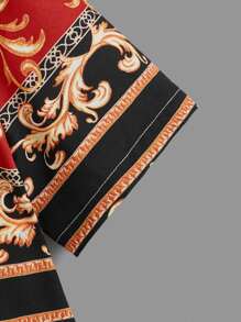 SHEIN 男孩巴洛克風格圖案襯衫