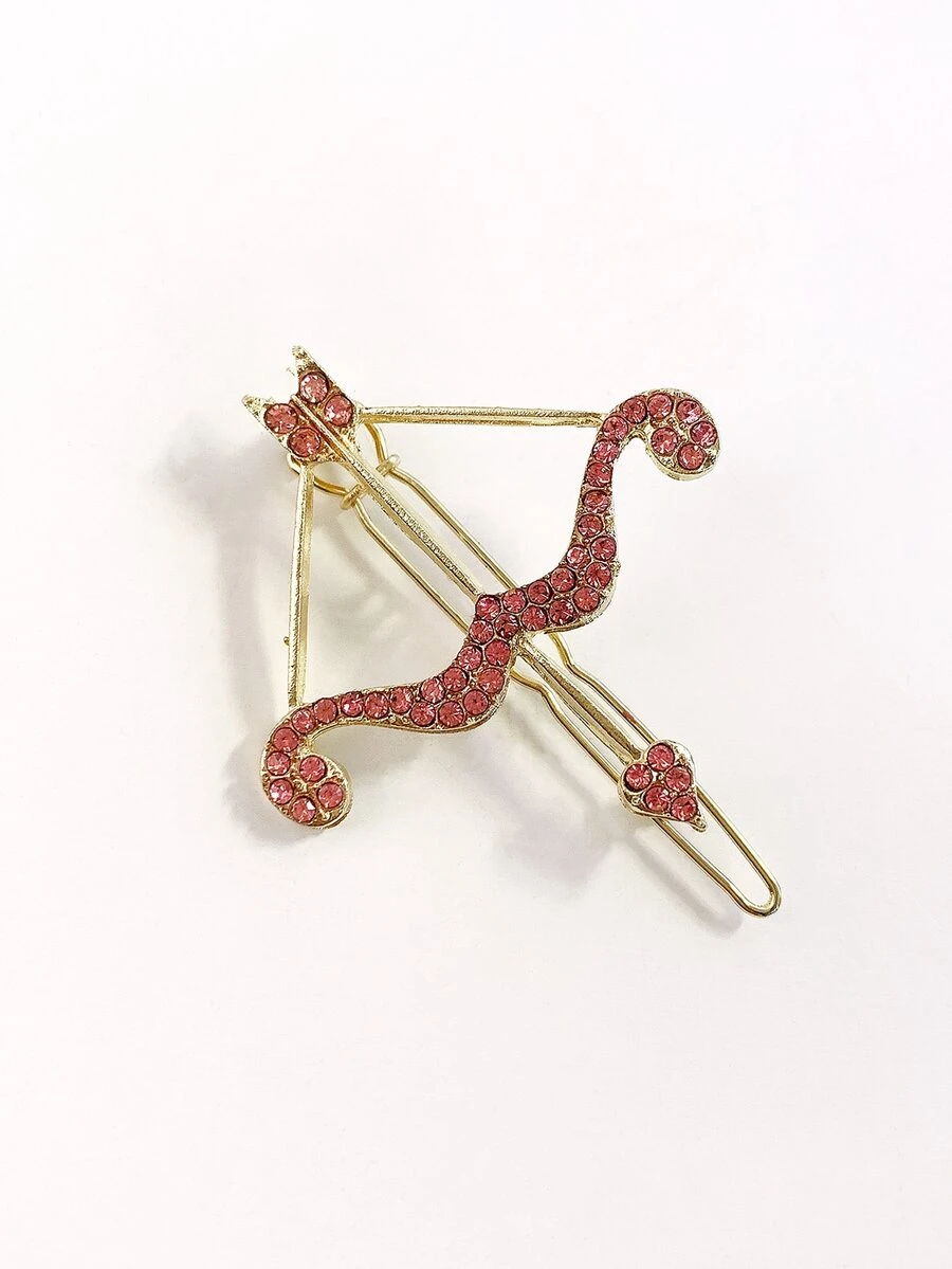 Rhinestone Decor Minimalist Hair Clip - Gold - View 1