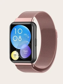 Pink Magnetic Stainless Steel Watch Band For Watch Fit 2