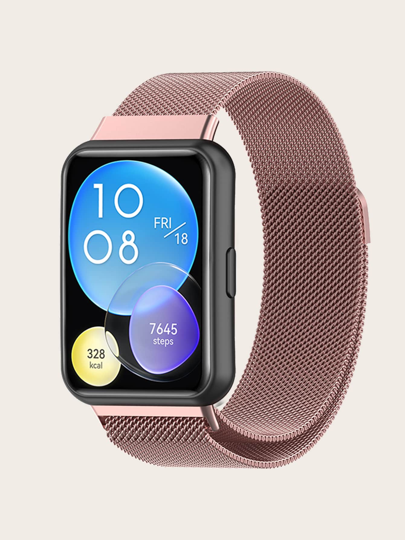 Pink Magnetic Stainless Steel Watch Band For Watch Fit 2