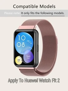 Pink Magnetic Stainless Steel Watch Band For Watch Fit 2