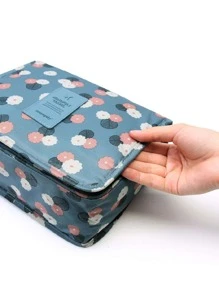 1pc Multifunctional Waterproof Travel Toiletry Bag With Hook, Convenient For Men & Women, Foldable Hanging Storage Bag For Travel, Available In Various Colors - Blue - View 4