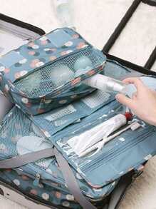 1pc Multifunctional Waterproof Travel Toiletry Bag With Hook, Convenient For Men & Women, Foldable Hanging Storage Bag For Travel, Available In Various Colors - Blue - View 5