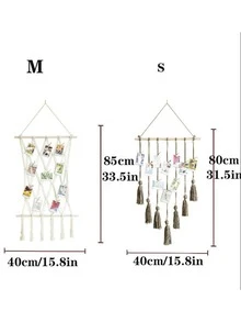 PC Vải Treo Tường (Với 20 chiếc Kẹp), Treo Trang Trí Cho Gia Đình - Màu be - Xem 2