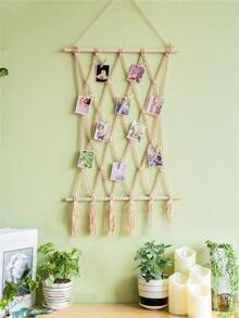 PC Vải Treo Tường (Với 20 chiếc Kẹp), Treo Trang Trí Cho Gia Đình - Màu be - Xem 4