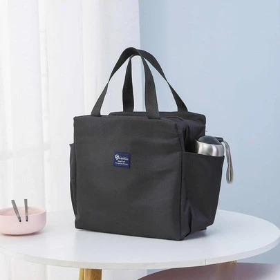 1 件大容量保温午餐袋，带双口袋，随机设计，返校