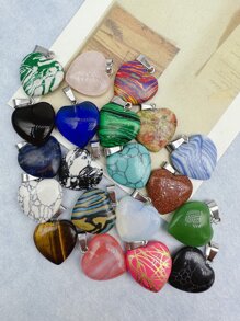 20 cái/bộ Mặt dây chuyền hình trái tim DIY cho ngày lễ tình nhân - Nhiều màu - Xem 2