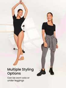 GLOWMODE Featherfit™ 主題芭蕾舞者雙層連體衣 - 黑色 - 查看 8