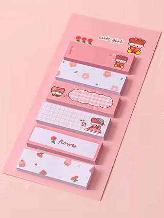 1 pieza Nota adhesiva de índice con estampado de dibujos animados