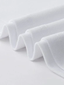 Manfinity Homme 男士翅膀印花拼接邊POLO衫 - 白色 - 查看 3