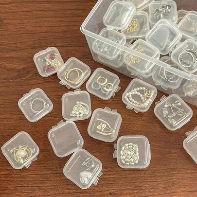 5/10/20/30/40/50/60/80/100PCS Hộp đựng đồ trang sức trong suốt, hộp đựng nút tai