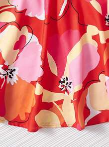 SHEIN VCAY Floral Print Twist Front Cami Dress - Multicolor - View 4