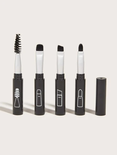 4pcs Portable 4-In-1 Makeup Brush Set Eyeshadow Brush Eyelash Comb Eyebrow Brush Lip Brush One Mini Makeup Brush Makeup Tools,Brush Set,Makeup Brush Kit,Make Up Brush Set,Make Up Set Complete,Makeup Brush Set,Complete Makeup Kit,Brush Kit,Brushes Makeup Set,Makeup Gift Set