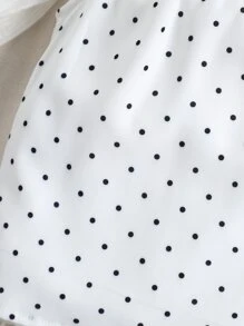 Baby Girl Polka Dot Print Ruffle Trim Bow Front Blouse - White - View 6