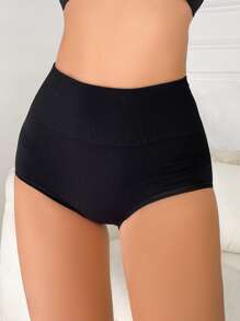 Hollow Out Tummy Control Shapewear Shorts - Black - View 3