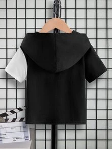 SHEIN Tops con trai lớn Hoạt hình Giải trí - màu đen - Xem 2