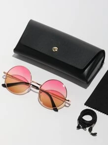 Ombre Retro Beach Style Fashion Glasses (With Glasses Lanyard Included) For Summer Beach Vacation,Outdoor,Travel - Multicolor - View 2