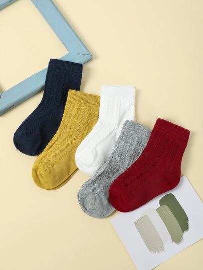 兒童5雙素色襪子
