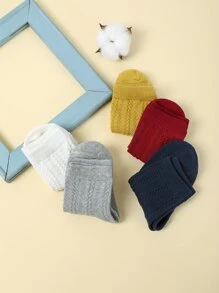 兒童5雙素色襪子 - 彩色 - 查看 3