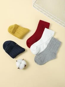 兒童5雙素色襪子 - 彩色 - 查看 5