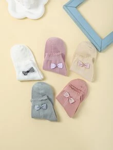 小女童5雙蝴蝶結裝飾襪子 - 彩色 - 查看 5