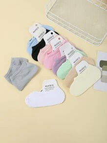 Niños 10 pares Calcetines invisibles unicolor - Multicolor - Ver 5