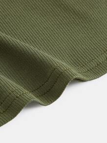 SHEIN BASICS 素色條紋針織T恤