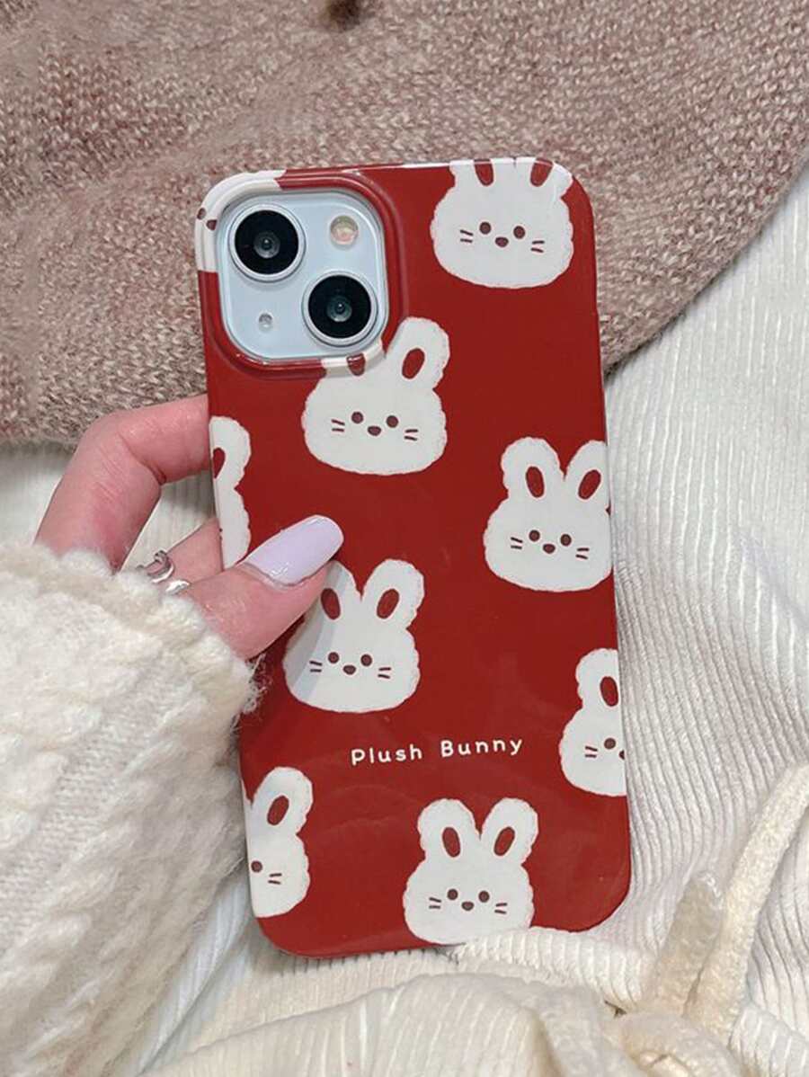 Cartoon Rabbit Print Phone Case - Multicolor - View 1