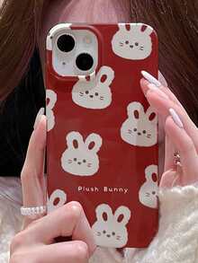 Cartoon Rabbit Print Phone Case - Multicolor - View 4