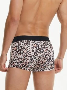 Men Heart Print Boxer Brief - Multicolor - View 2