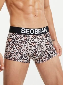 Men Heart Print Boxer Brief - Multicolor - View 3