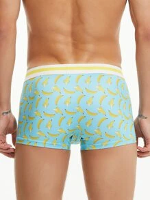 Hombres Calzoncillos boxer con estampado de letra - Celeste - Ver 2