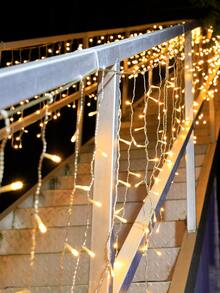 1pc 6/9/12m 150/225/300 Led PVC String Light, Extendable Decorative Light For Outdoor - Yellow - View 3