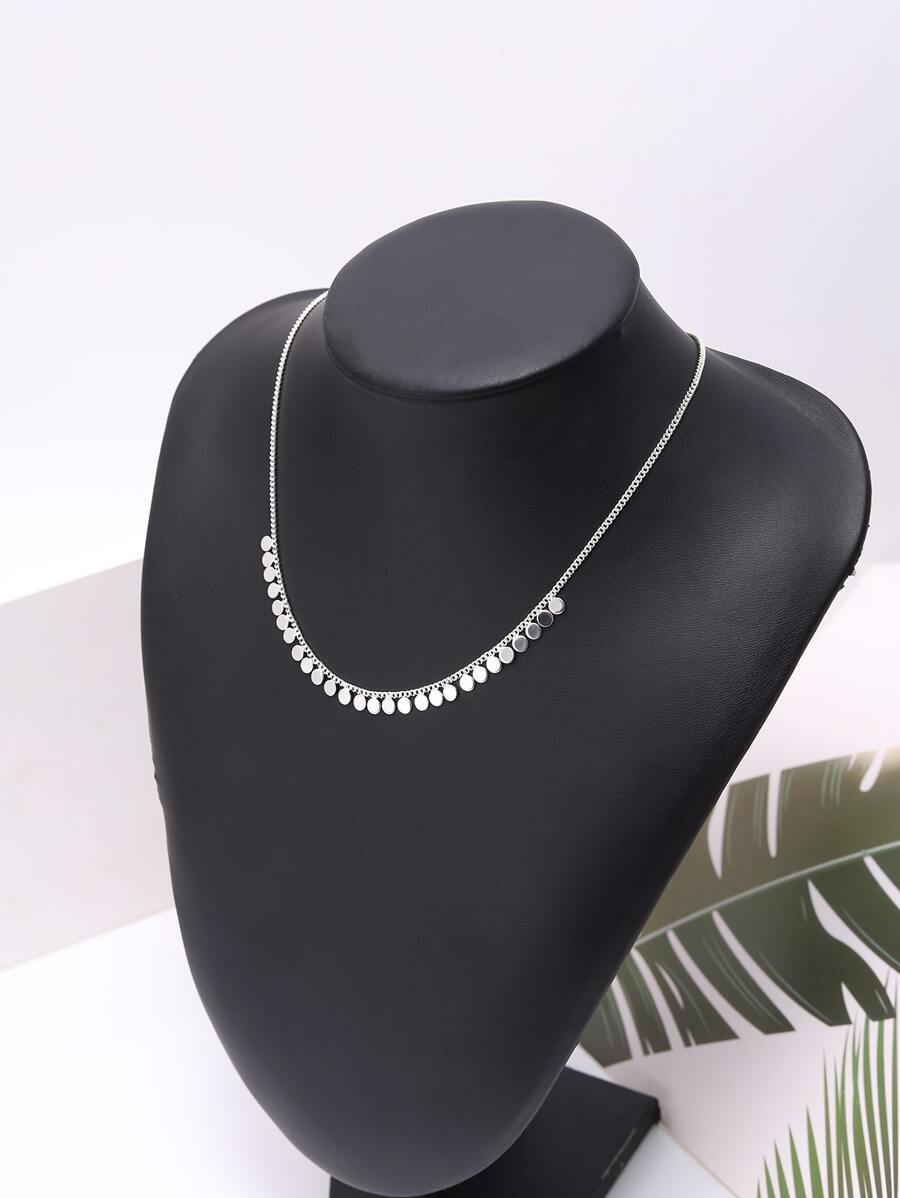 Vòng cổ đĩa quyến rũ - Bạc - Xem 1