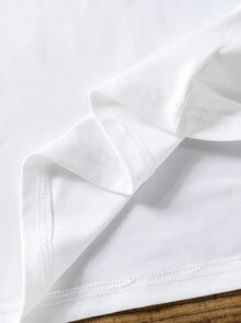 Tween Girl Contrast Lace Butterfly Sleeve Tee,Holiday,Summer,Travel - White - View 5