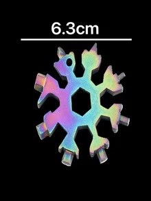 1pc Portable Carbon Steel Wrench Tool, Creative Snowflake Shaped Multifunction Wrench Tool - Multicolor - View 2