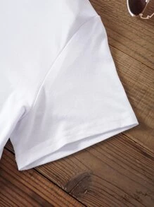 SHEIN LUNE Letter Graphic Tee - White - View 4