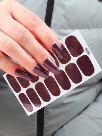 1張金屬亮絲美甲貼紙和1入組指甲銼